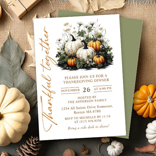 Invitation Russe Citrouille Thanksgiving