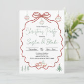 Invitation Russe Coquette Red Green Christmas Party (Debout devant)