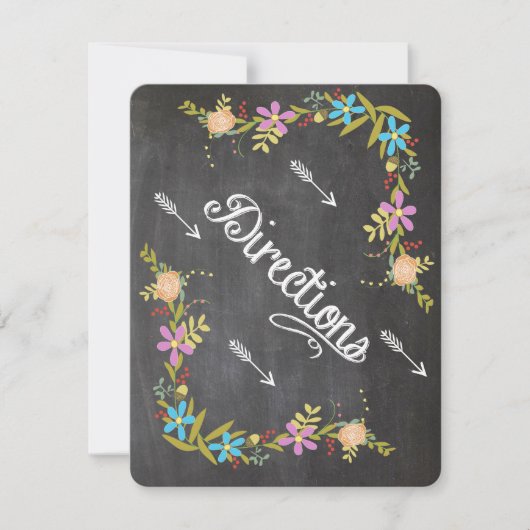 Invitation Russe Coral Aqua Garland Chalkboard Mariage (Devant)