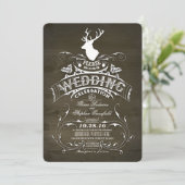 Invitation Russe Country Deer Antlers Barne Mariage (Debout devant)