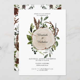 Invitation Russe Country Floral Mariage Engagement Party