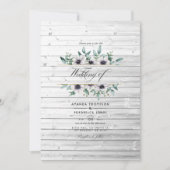 Invitation Russe Country Grange Eucalyptus Anemone Mariage (Devant)