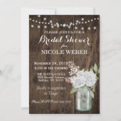 Invitation Russe Country Mason Jar Barn Fête de l'mariée Invi (Devant)