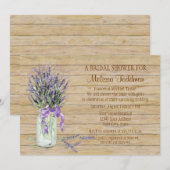 Invitation Russe Country Mason Jar French Lavender Bouquet (Devant / Derrière)