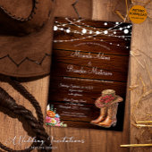 Invitation Russe Cowboy Bottes Mariage occidental