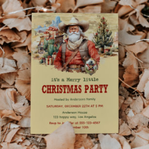 Invitation Russe Cowboy Père Noël Western Christmas Party
