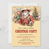 Invitation Russe Cowboy Père Noël Western Christmas Party (Devant)