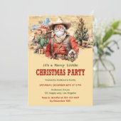 Invitation Russe Cowboy Père Noël Western Christmas Party (Debout devant)