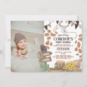 Invitation Russe cowboy western photo premier rodéo anniversa (Devant)