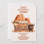 Invitation Russe cowboy western vache premier rodéo 1er anniv (Devant)
