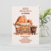 Invitation Russe cowboy western vache premier rodéo 1er anniv (Debout devant)