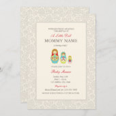 Invitation russe de douche de poupées (Devant / Derrière)