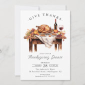 Invitation Russe Donner Merci Thanksgiving Dîner (Devant)