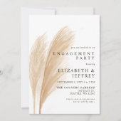 Invitation Russe Earthy Boho Pampas Partie d'engagement (Devant)