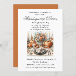 Invitation Russe Elegance Famille Amis Thanksgiving Dîner