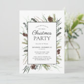 Invitation Russe Eucalyptus Dusty Winter Holiday Party (Debout devant)