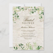 Invitation Russe Eucalyptus Feuille Fête des mariées naturell (Devant)