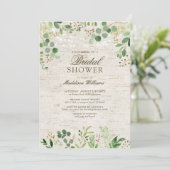 Invitation Russe Eucalyptus Feuille Fête des mariées naturell (Debout devant)