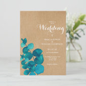 Invitation Russe Eucalyptus Woodland Mariage (Debout devant)