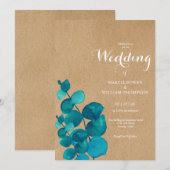 Invitation Russe Eucalyptus Woodland Mariage (Devant / Derrière)