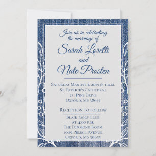 Invitation Russe Faux Jean avec Laurel Mariage
