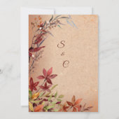 Invitation Russe Fleur d'automne Bourgogne Ambre Mariage de a (Dos)