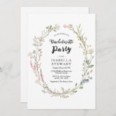 Invitation Russe Fleur sauvage aquarelle Bachelorette Party (Devant / Derrière)