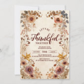 Invitation Russe Fleur sauvage Harvest Thanksgiving Dîner (Devant)