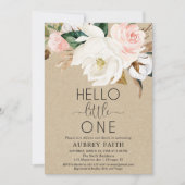 Invitation Russe fleur sieste et voir bébé fille, magnolia (Devant)