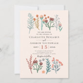 Invitation Russe Floral Boho Fleur sauvage Mariage (Devant)