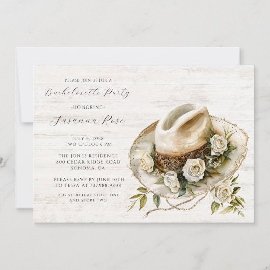 Invitation Russe Floral Casquette Bachelorette Party (Devant)
