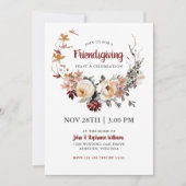 Invitation Russe Floral Friendsgiving Thanksgiving Dîner (Devant)