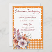 Invitation Russe Floral mignonne Español Thanksgiving (Devant)