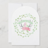 Invitation Russe Forest Garland Deer Antler Mariage (Dos)