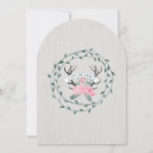 Invitation Russe Forêt Garland Antler Grange Mariage bois (Dos)