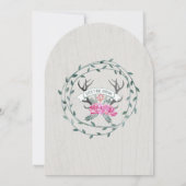 Invitation Russe Forêt Garland Antler Grange Mariage bois (Dos)
