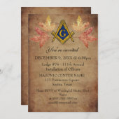 Invitation Russe Freemason Masonry Automne Automne Automne Ma (Devant / Derrière)