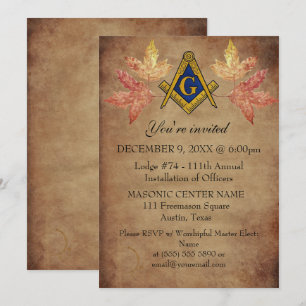 Invitation Russe Freemason Masonry Automne Automne Automne Ma