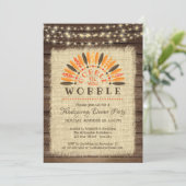 Invitation Russe "Gobble til you Wobble" Thanksgiving Dîner (Debout devant)