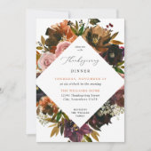 Invitation Russe Gold Fall Floral Thanksgiving S2 (Devant)