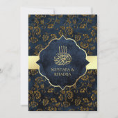 Invitation Russe Gold Navy Blue Filigree Mariage musulman (Devant)