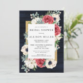 Invitation Russe Grange Bois Marine Bourgogne Fête des mariée (Debout devant)