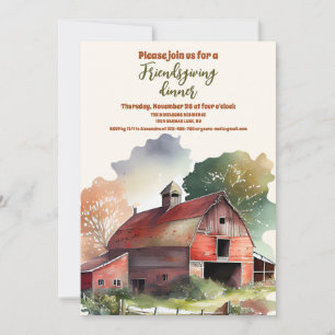 Invitation Russe Grange Friendsgiving Thanksgiving Dîner