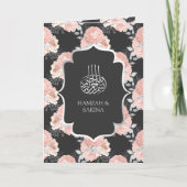 Invitation Russe gris et rose pâle rose rose roses Mariage mu (Devant)