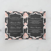 Invitation Russe gris et rose pâle rose rose roses Mariage mu (Intérieur)