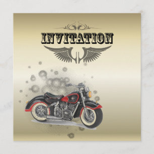 Invitation Russe grunge Motorcyle Mariage Moker