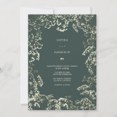 Invitation Russe Gypsophila Peacock Mariage de automne vert (Devant)