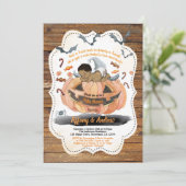 Invitation Russe Halloween bébé garçon douche citrouille éffr (Debout devant)