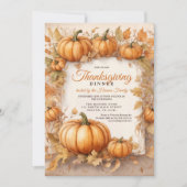 Invitation Russe Harvest Citrouille Thanksgiving Dîner (Devant)