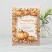 Invitation Russe Harvest Citrouille Thanksgiving Dîner (Debout devant)